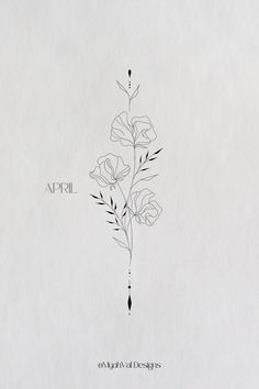 a drawing of a flower on paper with the words apri