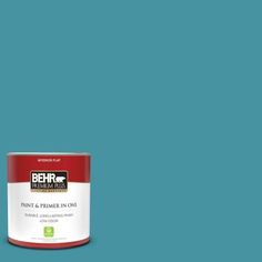 a red paint can with the words behr paint and furniture in one on it