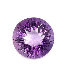 an amethorate stone with purple crystals in the center on a white background