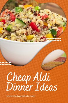 a poster with the words cheap aldi dinner ideas