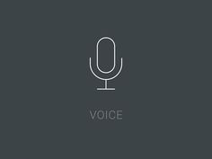 a microphone with the word voice written in white on a dark background, minimalistic