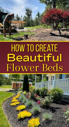 map edging a garden bed and a variety of plants in a black landscape bed.