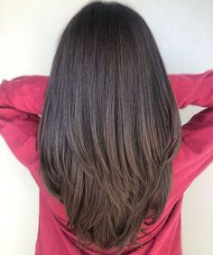 Long Brunette Straight Hair With Layers Balayage Straight Hair, Bronde Balayage, Long Brunette, Long Layered Haircuts, Front Hair Styles, Haircuts For Medium Hair, Haircuts Straight Hair, Brown Blonde Hair