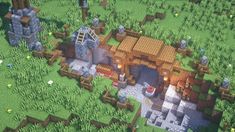 Minecraft Mine Entrance Above Ground, Mc Cottage, Minecraft Ideas To Build, Minecraft Bases, Mine Entrance