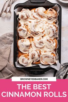 the best cinnamon roll recipe ever is made in one pan and it's ready to be eaten