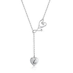 PRICES MAY VARY. 【Nurse Stethoscope Necklace】 This unique stethoscope necklace is designed especially for the nurse, doctor, practitioners, or any of medical professionals, Let that nurse or doctor important in your life know that she is an angel! The stethoscope lariat necklace with a heart initial letter pendant is a meaningful jewelry gift to showing the selfless love of the medical staff. 【PERFECT GIFT】 This fashion medical stethoscope initial letter necklace is the perfect gift for Physicia Medical Student Graduation, Doctor Stethoscope, Medical Stethoscope, Doctor Dentist, Stethoscope Necklaces, Surgeon Doctor, Nurse Stethoscope, Graduation Jewelry, Medical Staff