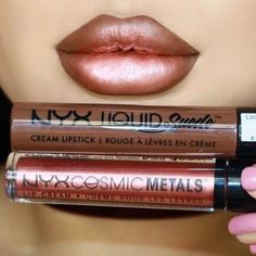 The new @nyxcosmetics @nyxukcosmetics Liquid Suede liquid lipsticks and Cosmic Metals Lip Creams are HOT FIRE Shades worn: -Downtown Beauty liquid suede - Speed of Light Cosmic Metal Lip Cream Nyx Lipstick, Cream Lipstick, Kesha, Lip Glosses, Lip Art, Lip Cream, Nyx Professional Makeup