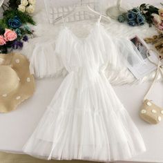 Preppy Aesthetic Outfits, Milkmaid Dress, Fairy Wedding Dress, Beach Holiday Dresses, Y2k Preppy, Dress Cottagecore, Elegant Feminine, Dress Women Elegant, Cottagecore Dress