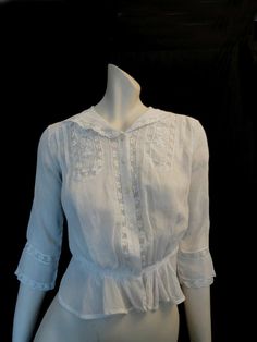 Edwardian Shirt, Vintage Hairstyles For Long Hair, 1900's Fashion, Costume College, Edwardian Blouse, Lace Costume, Edwardian Style