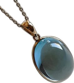 Formal Cabochon Blue Topaz Jewelry, Elegant Blue Gemstones With Polished Finish, Blue Cabochon Drop Jewelry, Blue Drop Cabochon Jewelry, Blue Drop Jewelry With Cabochon, Gold Skies, Blue Topaz Jewelry, Handmade Jewelry Box, Blue Topaz Pendant