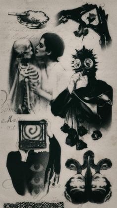 black and white photograph of people with masks