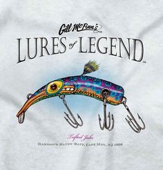 the lures of legend t - shirt is designed to look like a fish with long legs