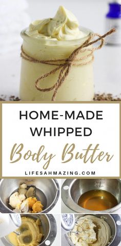 Body Butter Recipe Whipped, Homemade Whipped Body Butter, Whipped Body Butter Recipe, Diy Body Butter Recipes, Body Butter Recipes, Body Butter Recipe, Lavender Body Butter, Coconut Oil Body, Homemade Body Butter