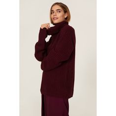 Cabernet knit (15% Wool, 15% Nylon, 70% Acrylic). Turtleneck. Long sleeves. Pull-on. 24.5" from shoulder to hemline. Winter Workwear Textured Knit Turtleneck, Knit Turtleneck With Ribbed Collar For Fall, Textured Knit Sweater For Winter Workwear, Winter Knit Top With Ribbed Cuffs, Winter Knit Top With Ribbed Collar For Layering, Winter Stretch Knit Top With Ribbed Collar, Rent The Runway, Closet Designs, Red Sweaters