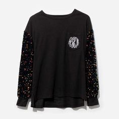 Add a touch of sparkle to your holiday wardrobe with this Sequin Sleeve Sweatshirt, available in black or burgundy! Perfect for holiday parties or festive outings, this sweatshirt features eye-catching sequin sleeves that add just the right amount of glam. With a cozy, relaxed fit and soft fabric, you’ll stay comfortable while looking chic all season long. It’s the perfect blend of casual comfort and holiday fun!Made of PolyesterModels are wearing their normal size; for more information about Marleylilly fit, click on “Learn more about sizing”Body length of a size S/M is approximately 26 inches in the front and 27 inches in the back Marley Lilly, Sequin Sleeve, Christmas Monogram, French Floral, Holiday Wardrobe, Holiday Fun, Holiday Parties, Vintage Collection, Soft Fabric