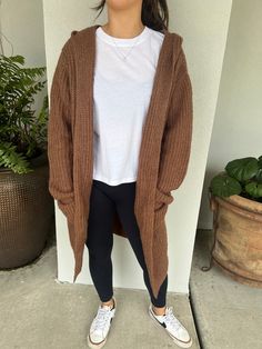 brown sweater Brown Ribbed Outerwear For Fall, Trendy Brown Ribbed Outerwear, Trendy Ribbed Brown Outerwear, Casual Brown Knitted Sweater, Brown Stretch Tops For Fall, Trendy Brown Long Sleeve Sweater, Brown Soft Knit Outerwear With Relaxed Fit, Brown Relaxed Fit Soft Knit Outerwear, Brown Relaxed Fit Sweater For Winter