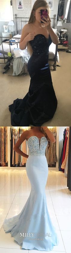 Long Prom Dresses Mermaid, Dark Navy Formal Evening Dresses V Neck, Elegant Military Ball Dresses Strapless, Sparkly Pageant Graduation Party Dresses Sequins #MillyBridal #darknavydress #mermaidpromdress #vneckdresses Long Mermaid Prom Dresses, Prom Dresses Strapless, Prom Dresses V Neck, Prom Dresses Mermaid