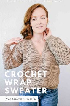 the crochet wrap sweater pattern is shown