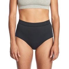 It’s time to leakproof your period. Thinx Cotton All Day High-waist period underwear looks and feels like regular underwear, but it’s designed with built-in period protection that’s leakproof all day up to 12 hours. Thinx for All period underwear features an absorbent core layer that absorbs up to 12 regular tampons’ [KM3] worth of flow, and the moisture-wicking layer helps keep you feeling fresh and dry. Made with breathable cotton, Thinx for All period panties let you go about your day in comf Supportive Full Coverage Yoga Bottoms, High Waist Black Bottoms For Daywear, Everyday Solid Bottoms With Moderate Coverage, Black Supportive Seamless Bottoms, Seamless Brief Bottoms For Everyday, Everyday Seamless Brief Bottoms, Functional Supportive Solid Color Bottoms, Supportive Full Coverage Black Bottoms, Black Bottoms With Light Support