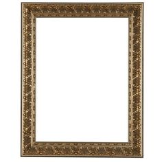 an ornate gold frame on a white background