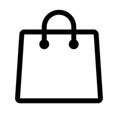 a black and white silhouette of a bag on a white background with the handle down