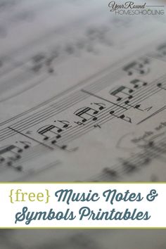 sheet music notes and symbols printables with the title free music notes & symbols printables