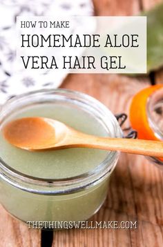 Define your curls and waves naturally with this easy homemade hair gel that can be made with or without aloe vera. It's the perfect simple hair gel for when you are on the go. #naturalhaircare #miy #thethingswellmake Aloe Vera Hair Gel Diy, Diy Aloe Vera Gel For Hair, Homemade Hair Gel Recipe, Homemade Hair Gel For Curly Hair, Diy Hair Gel Curls, Diy Curl Gel, Natural Hair Gel Diy, Aloe Vera Gel For Hair Growth Diy Recipe, Aloe Vera Gel For Locs