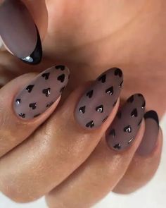 Cute Black Nails, Unghie Sfumate, Cool Nail Designs, Nail Polishes