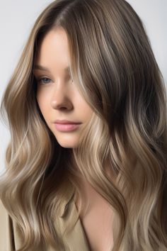 Immerse yourself in the serene tones of a silken sand shift. The delicate blend of blonde balayage on top of a brunette base captures the tranquility found on cool autumn beaches. Click here to check out more balayage hair colors for fall to upgrade your look. Level 7 Hair Color Balayage, Level 7 Hair, Level 7 Hair Color, Traditional Highlights, Hair Levels, Drawing Girls, Bronde Hair