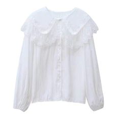 Kawaii Mori Girl Lace Collar Long Sleeve Shirt One Size Bust: 98cm Length: 59cm Sleeve:58cm Material: Polyester Harajuku Style Cotton Tops For Spring, Long Sleeve Kawaii Tops For School, Casual Peter Pan Collar Blouse For Daywear, Casual Blouse With Doll Collar, Cute Collared Tops For Fall, Casual Fall Top With Lace Collar, Casual Blouse With Peter Pan Collar, Casual Blouse With Peter Pan Collar For Daywear, Kawaii Long Sleeve Tops For Fall