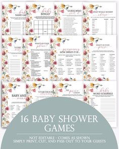 baby shower games with flowers on them