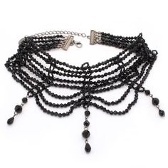 𝔇𝔢𝔱𝔞𝔦𝔩𝔰: Style: Goth, Darkwear, Alternative Materials: Beads Quantity: 1 pc Classic goth chokers feature a multi-layer structure and weaving technique It goes well with any goth dress or top for a graceful look Enjoy free shipping with a purchase of over 80$ Black Necklaces For Halloween Concert, Black Alternative Necklace For Concert, Black Necklace For Halloween Concert, Black Alternative Style Necklace For Concerts, Alternative Style Black Necklace For Concerts, Gothic Choker For Concert, Gothic Choker For Halloween Concert, Gothic Choker For Halloween And Alternative Fashion, Black Halloween Necklace For Concert