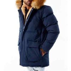 Premium Quality Jordan Craig Men's BISMARCK FUR LINED NAVY BLUE PARKA JACKET PUFFER NEW RETRO, Mens Clothing Winter Parka With Faux Fur Lining And Down Material, Blue Parka, Jordan Craig, Jacket Puffer, New Retro, Men's Coats & Jackets, Parka Jacket, Mens Clothing, Fox Fur