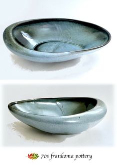 two bowls with different shapes and sizes are shown in the same image, one is empty