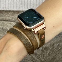 Elegant Multi Wrap 10mm Genuine Distressed Vintage Brown Leather Bracelet  Designed And Handmade by Simeon D Jewelry Studio Create Your Own  Unique  Style!  Be Different!  Be Unique!  Make a Fashion Statement Every Place You Go! Get Tons of Compliments Wearing Your Beautiful Bracelet  Adjustable Size Bracelet Perfectly Tailored for Your Wrist This Bracelet Fits ALL Apple Watch Series Not For Other Models. Apple Watch Is NOT Included Follow my Studio on Social Media for Updates & New Designs Trendy Adjustable Leather Strap Apple Watch Band, Trendy Brown Watch Band With Bracelet Strap, Trendy Brown Bracelet Strap Watch Band, Brown Adjustable Bracelet Strap Watch Band, Adjustable Brown Bracelet Strap Watch Band, Rose Gold Leather Apple Watch Band, Adjustable Rose Gold Bracelet Strap Apple Watch Band, Adjustable Rose Gold Watches With Leather Strap, Leather Rose Gold Apple Watch Band With Bracelet Strap