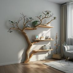 The tree branch bookshelf is meticulously handcrafted, each natural tree branch is delicately shaped, bringing natural and unique beauty. Tree branches are completely natural so there will be differences between products and actual photos. With 15 years of experience in the furniture industry, we always perfect each product before reaching customers. Inspired by the shape of a tree, the tree branch bookshelf gives users an environmentally friendly feeling. With ancient design mixed with modernit Branch Bookshelf, Montessori Bookshelf, Tree Bookcase, Driftwood Shelf, Floating Bookshelf, Tree Bookshelf, Wall Mounted Bookshelves, Floating Corner Shelves, Wood Tree