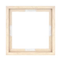 an empty wooden frame on a white background