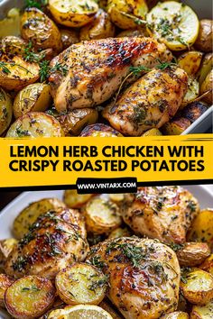 lemon herb chicken with crispy roasted potatoes