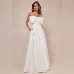 Purchased For My Wedding But Decided Not To Use. Never Been Worn & The Tags Are Still In Tact. It’s In Excellent Condition And I’m Hoping Someone Would Want To Use For Their Special Day! White Tie Dress, Sorority Party, Maxi Dress With Pockets, Engagement Picture, Lulus Dresses, Wedding Bridal Party, White Gowns, Bridal Shower Party, Lulu Dresses