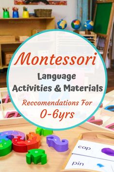 montessori language activities and materials for 0 - 6yrs