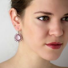 "I created this rose pink earrings by hand, using Swarovski teardrop 14*10mm, Swarovski pearls 3mm, Miyuki round seed beads, Miyuki Delica beads and Sterling Silver ear-wire * Measurements: Earring length: 1.37\" (3.5cm) Pendant diameter: 0.78\" (2cm) * The earrings will come beautifully packaged for a gift. * For other Teardrop earrings: https://www.etsy.com/il-en/shop/LioraBJewelry?ref=listing-shop2-all-items-count&section_id=18994268 * my shop: https://www.etsy.com/shop/LioraBJewelry * Sh Elegant Pink Teardrop Earrings For Gift, Elegant Pink Teardrop Earrings As Gift, Pink Teardrop Jewelry, Elegant Nickel-free Pink Jewelry, Elegant Pink Teardrop Beaded Earrings, Elegant Handmade Pink Teardrop Earrings, Pink Nickel-free Drop Jewelry, Nickel-free Pink Drop Jewelry, Pink Sterling Silver Crystal Earrings Nickel Free