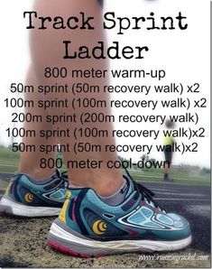 a poster with instructions on how to use the track sprint ladder for running and jogging