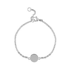 The Round Urn Bracelet is a perfect way to keep a loved one close to you. Crafted from stainless steel, the bracelet is waterproof and features a small, secure area for a bit of ashes as a sentimental value. The round urn bracelet is also engravable on both sides. Memorial jewelry is a beautiful way to remember and honor those who have passed. The round shape measures 10mm in width and 5mm in thickness, while the bracelet has a length of 6.25 inches and can be worn as either 6.25" or 7.25" with Everyday Round Charm Bracelet Jubilee Style, Minimalist Everyday Bracelet With Stainless Steel Clasp, Minimalist White Gold Name Bracelet For Everyday, White Gold Stainless Steel Bracelet With Adjustable Chain, Minimalist White Gold Stainless Steel Chain Bracelet, Anniversary Bracelets In Polished Stainless Steel, Anniversary Stainless Steel Bracelet With Polished Finish, Polished Stainless Steel Anniversary Bracelets, Adjustable White Gold Stainless Steel Chain Bracelet