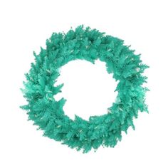 a green christmas wreath on a white background