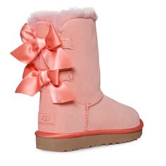 A Pair Of Satin Bows Adorn The Back Of A Supremely Cozy Short Boot Featuring A Plush Lining Made From Genuine Shearling. Now Pretreated To Repel Water And Stains, The Boot Also Features A New Treadlite By Ugg Sole For Added Cushioning, Traction And Durability. 7 1/2" Boot Shaft. Pull-On Style. Treadlite By Ugg Outsole. Fixed Satin Bows Along Back Shaft. Suede Upper/Genuine Shearling Lining/Synthetic Sole. Shearling May Be Sourced From Australia, Ireland, The Uk Or The Usa. Chestnut Leather Boots, Leather Uggs, Monogram Boots, Shoes Game, Ugg Bailey Bow, Tall Brown Leather Boots, Pink Uggs, Ugg Classic Ultra Mini, Brown Chelsea Boots