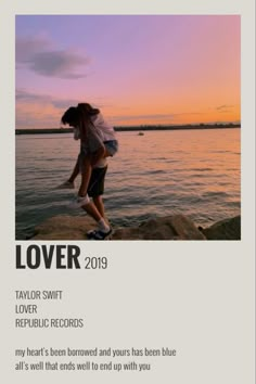 an advertisement for taylor swift's new album, lover 2019 is shown in front of the water