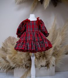 Casual Christmas Dresses, Baby Christmas Dress, Fairy Princess Costume, Kids Christmas Dress, Plaid Flannel Dress, Baby Birthday Dress, Toddler Christmas Dress, Red Plaid Dress, Draping Fashion