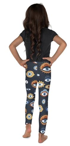 All Eyes On Me Kid's Leggings Eyes On Me, Kids Leggings, All Eyes On Me, Leggings Kids, All Eyes, Precision Cut, All About Eyes, Spandex Fabric, Hand Sewn