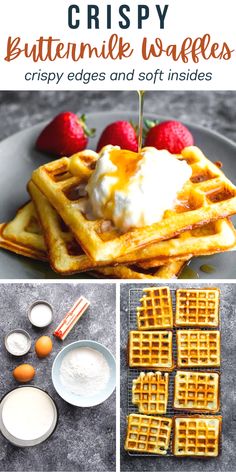 crispy buttermilk waffles are an easy and delicious dessert that's ready in under 30 minutes