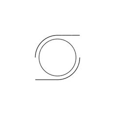 a line drawing of a circular object on a white background with the letter o in it's center